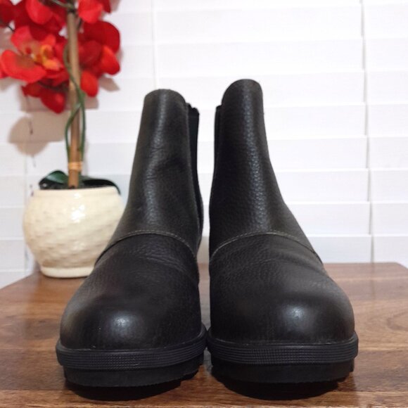 Leather Sorel Hidden Wedge Gray Joan Of Arc Booties sz 7 - Picture 4 of 9